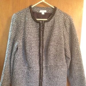 Brown & white tweed jacket, 20W, Coldwater Creek,